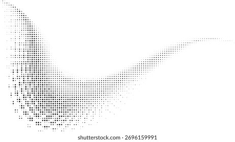 Patrón de onda de semitono blanco y negro mínimo con gradiente punteado suave, fondo fluyente abstracto, textura moderna elegante para digital y Diseño gráfico