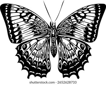 Mínima ilustração em preto e branco com linhas limpas e alto contraste, adequado para impressões, decoração e projetos gráficos.