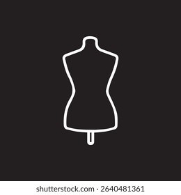 A minimal black and white illustration of a mannequin silhouette ideal for fashion design projects retail displays or creative presentations