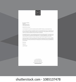 Minimal black and white Letterhead