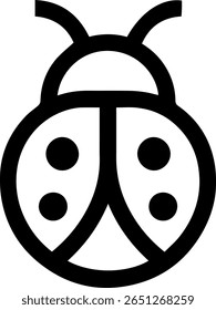 Uma marca de logotipo mínima, preto e branco com um logotipo criativo e estilizado joaninha 