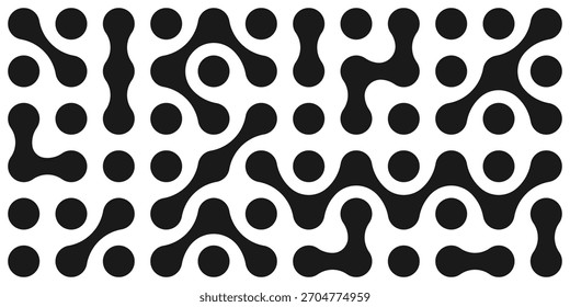Minimal black and white molecular connection vector background, perfect for tech branding, neural network visuals, or modern scientific concepts, ideal for technology, science, and digital projects.