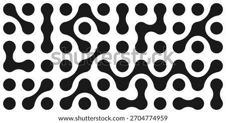Minimal black and white molecular connection vector background, perfect for tech branding, neural network visuals, or modern scientific concepts, ideal for technology, science, and digital projects.