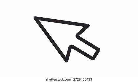 Icono de Vector de flecha del cursor del mouse en blanco y negro mínimo diseñado para interfaces de usuario, Sitios web, App y productos digitales. Limpio, escalable e ideal para UI, diseño UX, Elementos de navegación, Botones y diseños de Web modernos. Perfecto para Bibliotecas de stock, proyectos creativos y uso profesional del Diseño gráfico.
