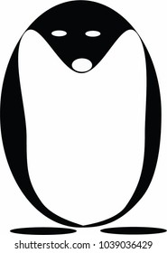 minimal black white penguin
