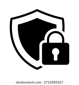 Conjunto mínimo de iconos de seguridad y privacidad en blanco y negro con Contraseñas, identificación facial, autenticación de huellas dactilares, protección de datos, pagos seguros, control de acceso y símbolos de advertencia. Ideal para Sitios web, App móviles, fintech, plataformas SaaS e interfaces de usuario.