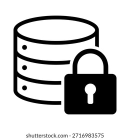 Conjunto mínimo de iconos de seguridad y privacidad en blanco y negro con Contraseñas, identificación facial, autenticación de huellas dactilares, protección de datos, pagos seguros, control de acceso y símbolos de advertencia. Ideal para Sitios web, App móviles, fintech, plataformas SaaS e interfaces de usuario.