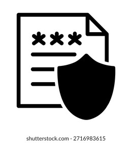 Conjunto mínimo de iconos de seguridad y privacidad en blanco y negro con Contraseñas, identificación facial, autenticación de huellas dactilares, protección de datos, pagos seguros, control de acceso y símbolos de advertencia. Ideal para Sitios web, App móviles, fintech, plataformas SaaS e interfaces de usuario.