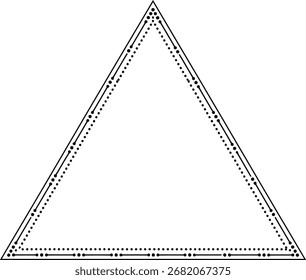 Vector de marco de triángulo blanco y negro mínimo – borde geométrico
