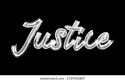 Mínima tipografía en blanco y negro con una sola palabra poderosa inspirada en el activismo global, los derechos humanos y los temas de justicia social. Diseño de letras de pincel limpio adecuado para carteles de protesta, campañas de ONG, Uso editorial, ropa y proyectos gráficos modernos.