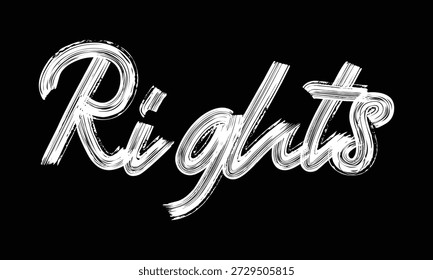 Mínima tipografía en blanco y negro con una sola palabra poderosa inspirada en el activismo global, los derechos humanos y los temas de justicia social. Diseño de letras de pincel limpio adecuado para carteles de protesta, campañas de ONG, Uso editorial, ropa y proyectos gráficos modernos.
