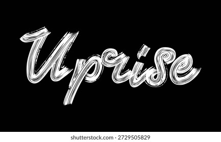 Minimal black and white typography artwork featuring a powerful single word inspired by global activism, human rights, and social justice themes. Clean brush lettering design suitable for protest posters, NGO campaigns, editorial use, apparel, and modern graphic projects.