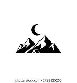 Minimal Black and White Vector Icon in Solid Filled Glyph Style