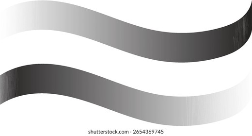 Vector ondulatorio blanco y negro mínimo con líneas degradadas y curvas suaves, perfecto para fondos abstractos, Gráficos para video y Elementos de diseño modernos