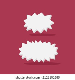 Minimal blank 3d chat boxes sign. 3d white speech bubble chat.3d vector illustration