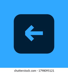 Minimal blue arrow sign in rounded rectangle.... 