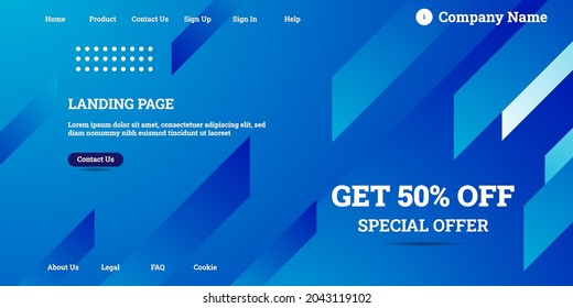 minimal blue background with Memphis style, abstract creative backgrounds, and modern landing page vector concepts.