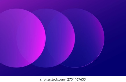 Fondo azul mínimo con círculos rosados. Ilustración vectorial