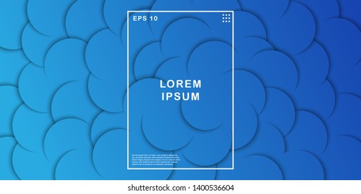 Minimal blue circle abctract background with trendy gradient. EPS 10 vector