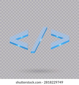 Minimal blue coding tag icon suitable for software engineering programming tutorials developer tools and technology platforms