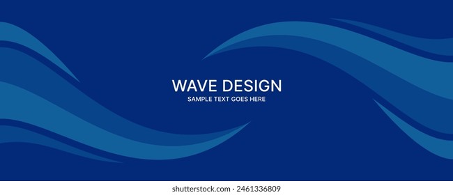 Minimal blue elegant wave banner background