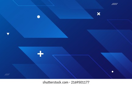 Minimal blue geometric background. Dynamic shapes composition. Eps10 vector