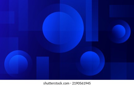 Minimal blue geometric background. Dynamic shapes composition. Vector illustration
