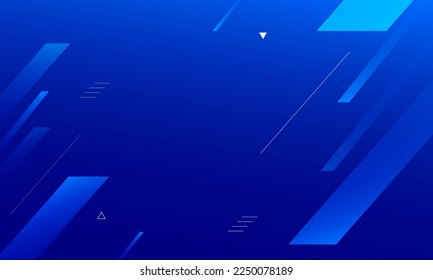 Minimal blue geometric background. Dynamic shapes composition. Eps10 vector