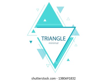 minimal blue geometric triangle design background vector	
