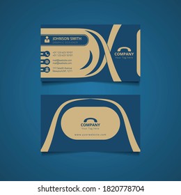 Minimal Blue and gold color Business card