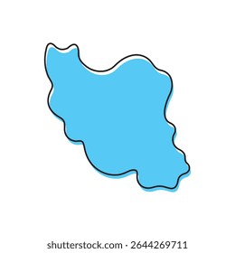 Minimal blue Iran map vector graphic
