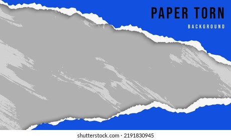 Minimal Blue Paper Ripped Frame In Dirty Grunge Wall Background