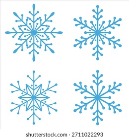 Minimal Blue Snowflake Icon – Winter, Cold, and Frozen Weather Symbol illustration Design