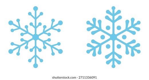 Minimal Blue Snowflake Icon – Winter, Cold, and Frozen Weather Symbol illustration Design