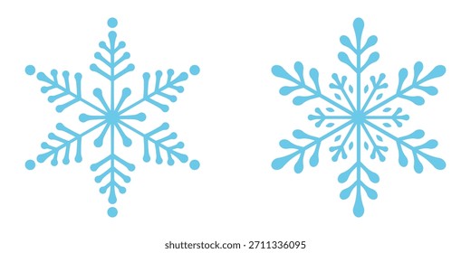 Minimal Blue Snowflake Icon – Winter, Cold, and Frozen Weather Symbol illustration Design