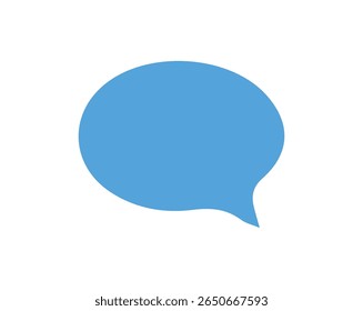 Minimal Blue Speech Bubble Icon for Chat and Digital Communication, vector file