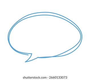 Clipart azul mínimo del icono de la burbuja del discurso, burbujas para los cómics, burbujas para la comunicación, gráfico limpio de la comunicación para el ilustrador del Vector del Uso digital.