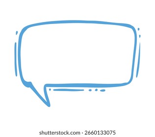 Clipart azul mínimo del icono de la burbuja del discurso, burbujas para los cómics, burbujas para la comunicación, gráfico limpio de la comunicación para el ilustrador del Vector del Uso digital.