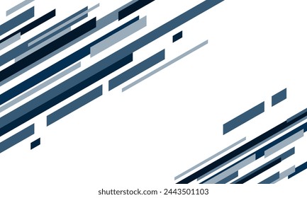 Minimal blue stripes geometric background. Dynamic shapes composition. Vector illustration