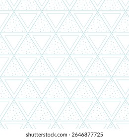 Minimal blue triangle seamless pattern with dotted texture, perfect for backgrounds, prints, or design templates.