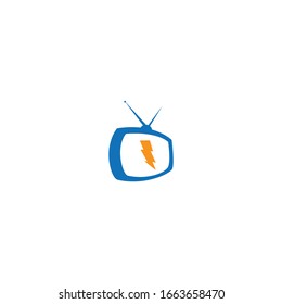 diseño de TV y logotipo eléctrico