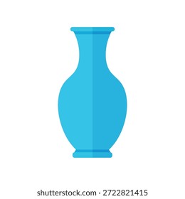 Minimal blaue Vase flache Vektorgrafik für modernes Wohndesign