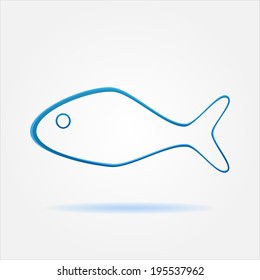 Minimal blue vector fish design sign