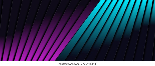 Fundo geométrico abstrato listrado mínimo azul e violeta. Projeto de vetor de tecnologia de alto contraste