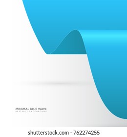 Minimal Blue Wave. Blue vector curvy Paper.