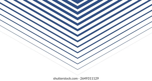 Minimal blue and White Background with Arrow Pointing Right. Striped Transition from Black to White Abstract Strict Lines. Simple Patterns. Vector Illustrations.
