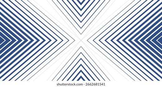 Minimal blue and White Background with Arrow Pointing Right. Striped Transition from Black to White Abstract Strict Lines. Simple Patterns. Vector Illustrations.
