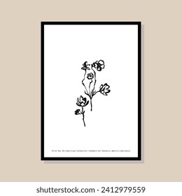 Minimal bohemian art illustration poster design for wall art gallery