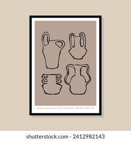 Minimal bohemian art illustration poster design for wall art gallery