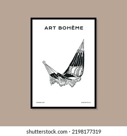 Minimal bohemian travel illustration poster design for wall art gallery 